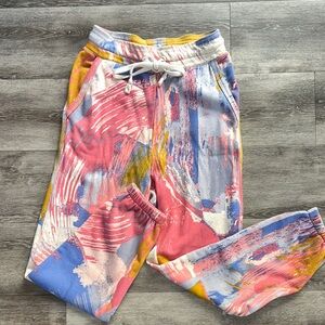 Anthropologie Multicolor Abstract Joggers
